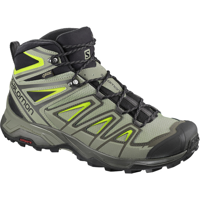 Salomon X ULTRA 3 MID GTX® Zapatillas Trekking Hombre - Verde Oliva / Negras - Colombia (90167-MZAT)